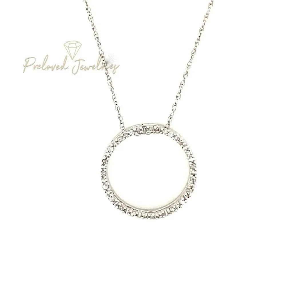 10k Diamond Eternity Pendant Necklace - Picture 1 of 10